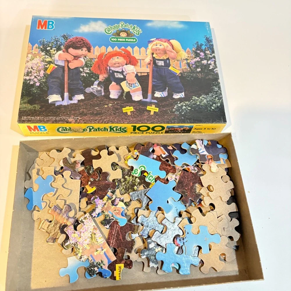 Vintage 1984 Cabbage Patch Kids Milton Bradley 100 Piece Puzzle 4476-1 Gardening